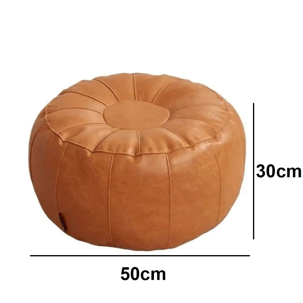 New PU Leather Storage Leg Bench Round Large Capacity Clothes Storage Chair Non-Slip Nordic Storage Pouf Living Room